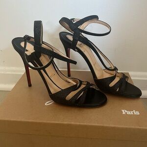 Christian Louboutin Audrey 100 Black Glitter size 38